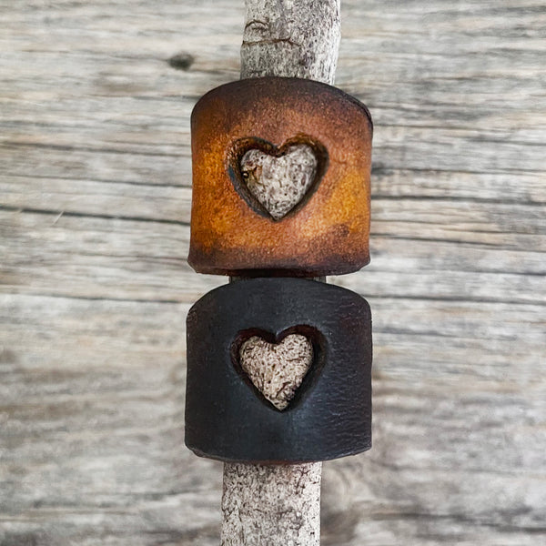 MADE TO ORDER - Die Cut Big Heart Leather Ring