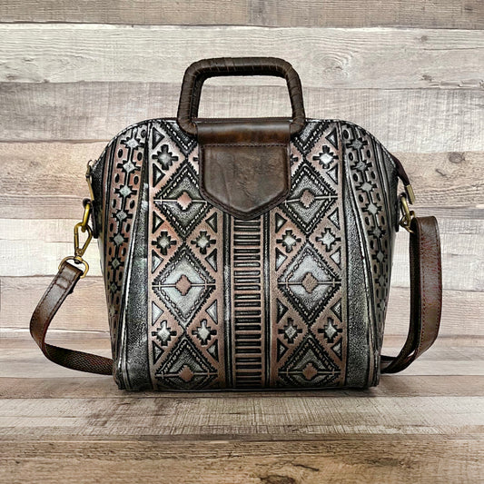 Mandala Bag Tooled Leather Bag — House of S K Y E