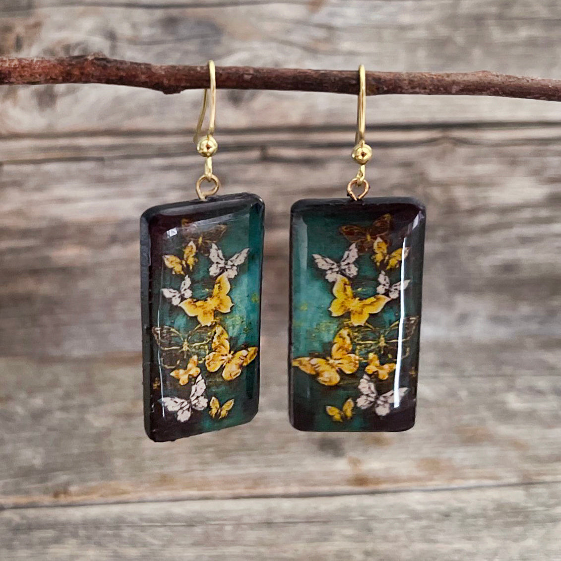 Poly Clay Handmade BUTTERFLY II Earrings painted boho Accessories