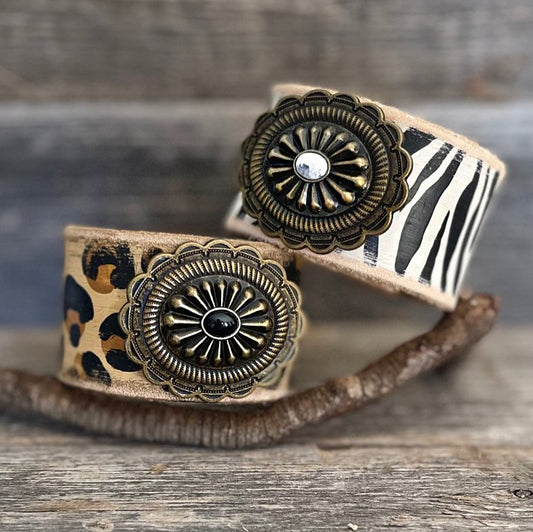 MADE TO ORDER - One of a Kind, Animal Print Leather Bracelet