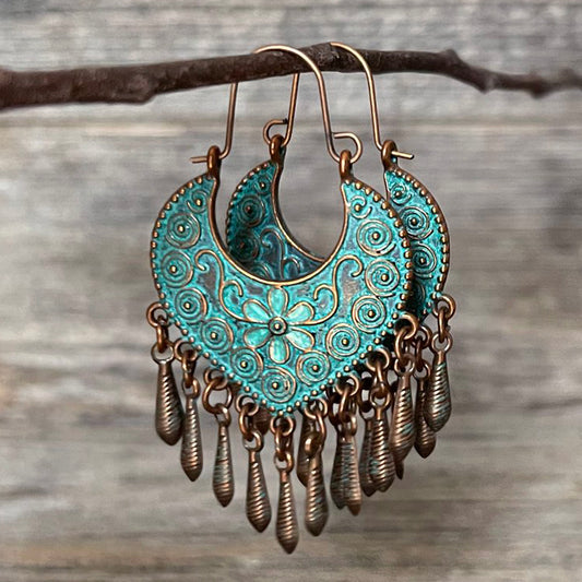 Turquoise Patina Copper Boho Earrings | Boho Accessories