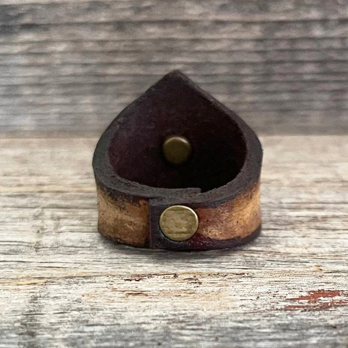 MADE TO ORDER - Crown-Shape Brass Concho Leather Ring