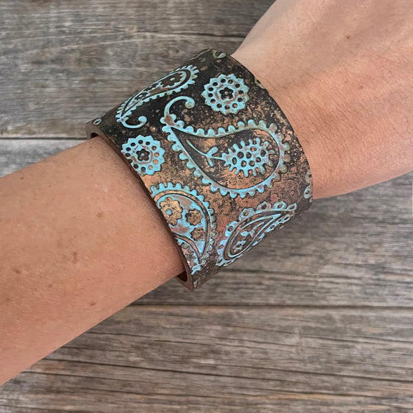 Poly Clay Hand Tooled Cuff Bracelet | Boho Accessories