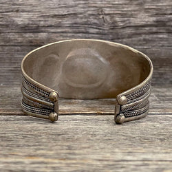 Natural Stone Hand Tooled Cuff Bracelet | Boho Accessories