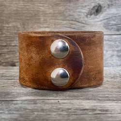 MADE TO ORDER - Genuine Leather and Heart Concho Bracelet
