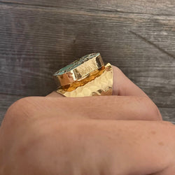 Turquoise Hammered  Copper Ring | Boho Accessories