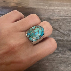 Turquoise Smooth Cooper Ring | Boho Accessories