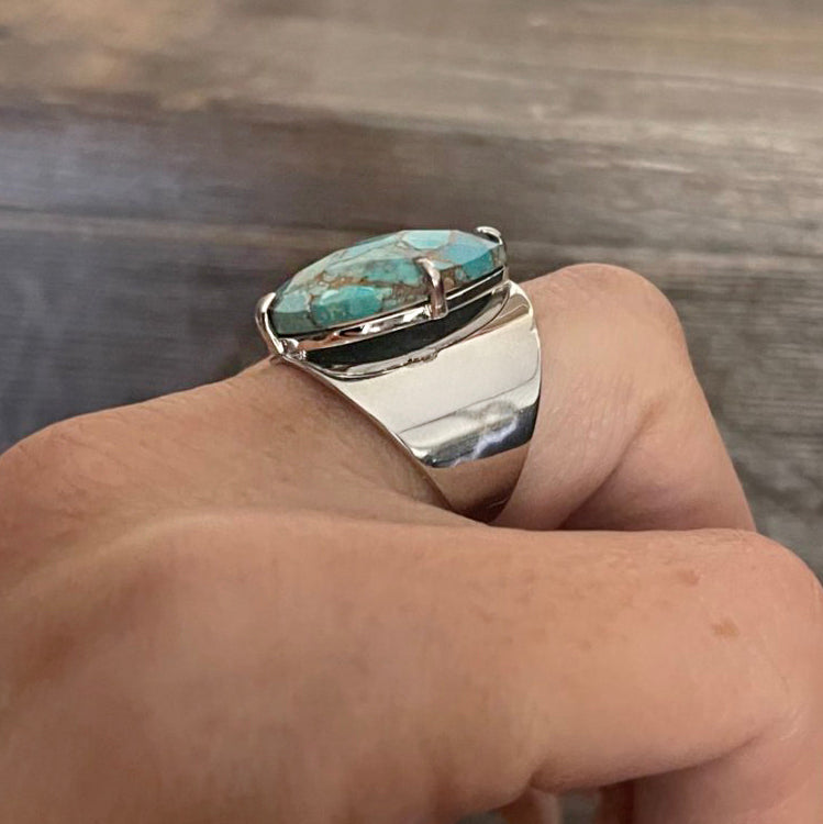 Turquoise Smooth Cooper Ring | Boho Accessories