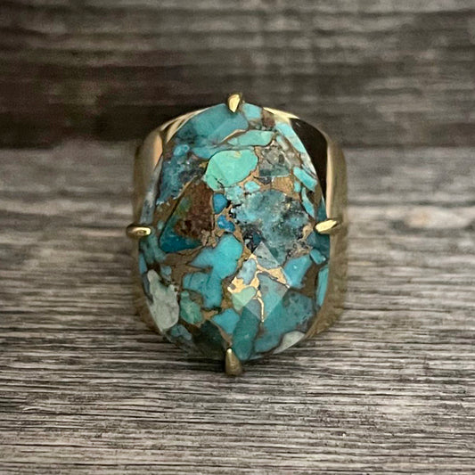 Turquoise Smooth Cooper Ring