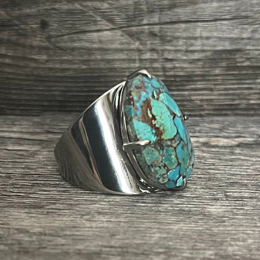Turquoise Smooth Cooper Ring | Boho Accessories