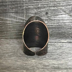 One of a Kind Labradorite Hammered Antique Copper Ring