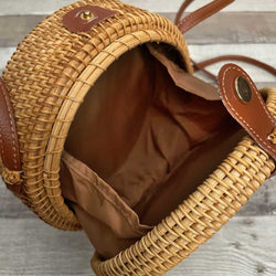 CLARISA” Wooden/Rattan Bag