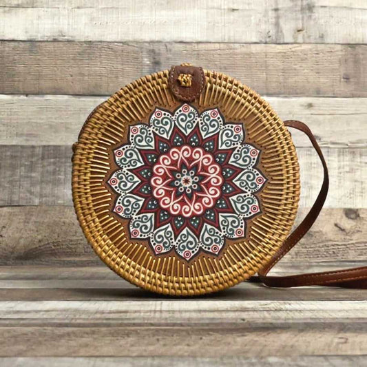 CLARISA” Wooden/Rattan Bag