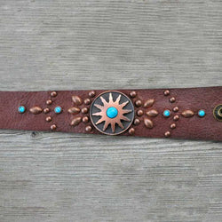 Genuine leather, handmade layered bracelet with antique copper beads