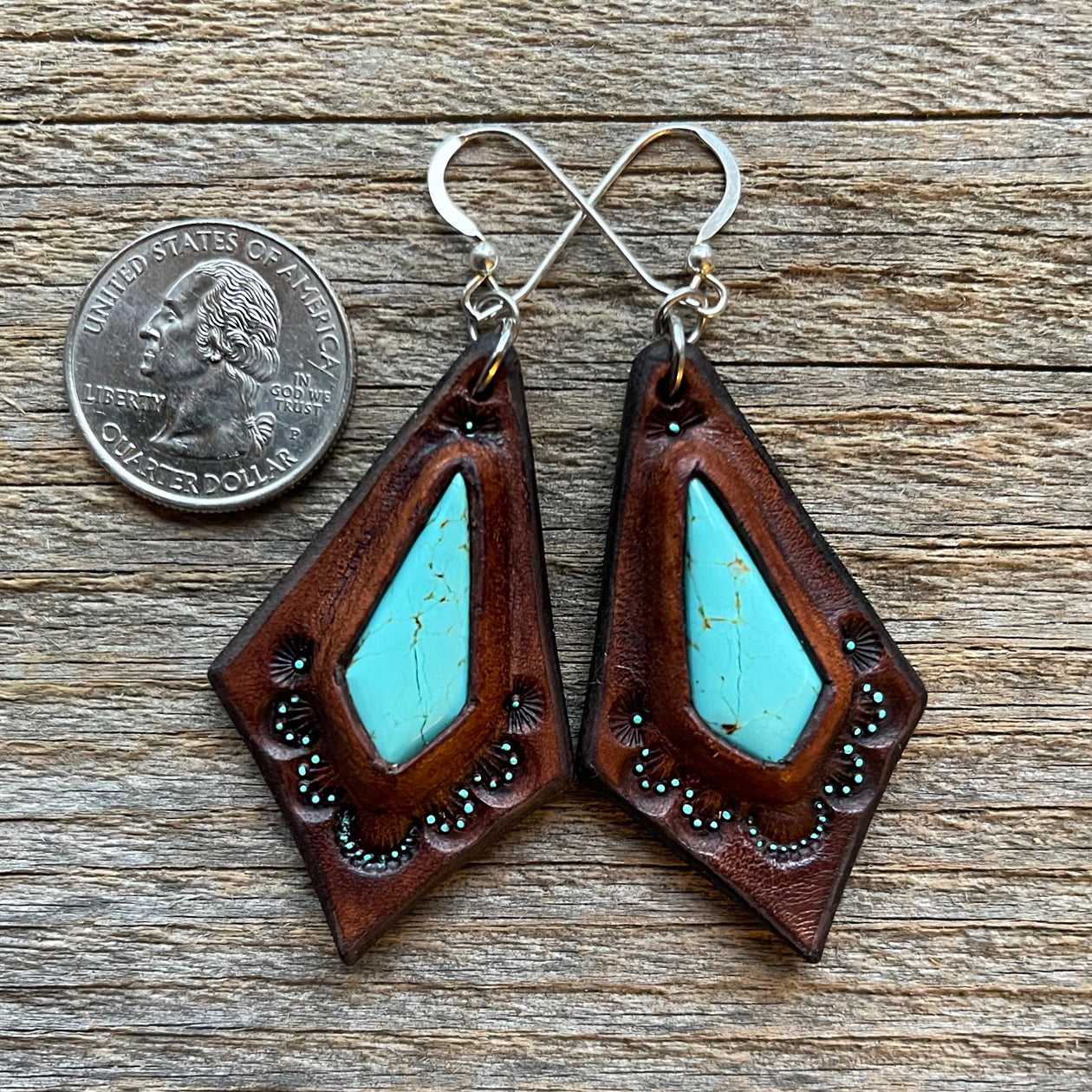 Lot - Sterling Silver Genuine Turquoise Contemporary Earrings Navajo Native  American Southwest Indian Jewelry Signed Kathleen C.