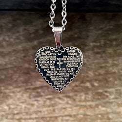 "Lord's Prayer" Pendant Prayer Necklace