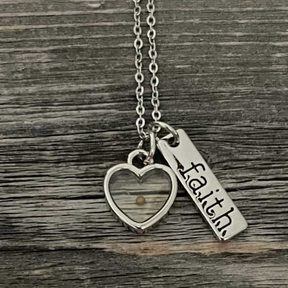 Luke 17: 6 Engraved Mustard Seed Faith Necklace