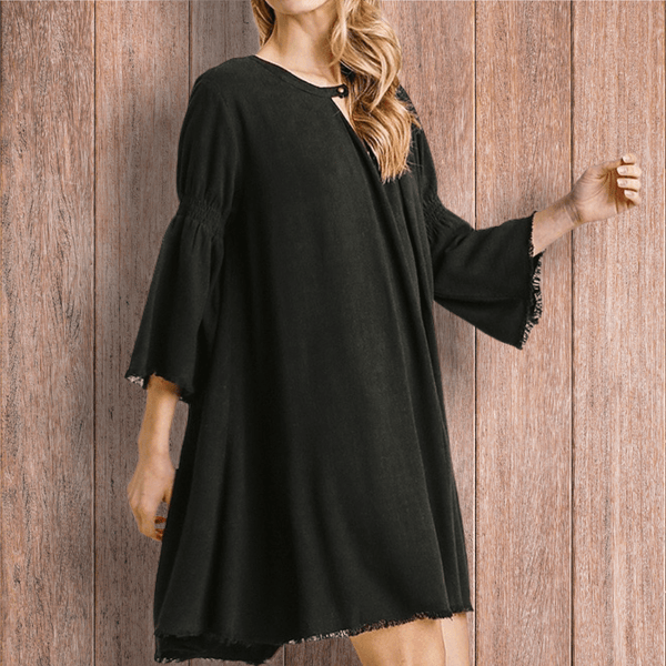 FLORENCEDress | Boho Long Sleeve Dress | Bohemian Style Size L / Black FLORENCEDress | Boho Long Sleeve Dress | Bohemian Style Size L / Black