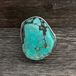 Chunky Turquoise nugget statement ring.