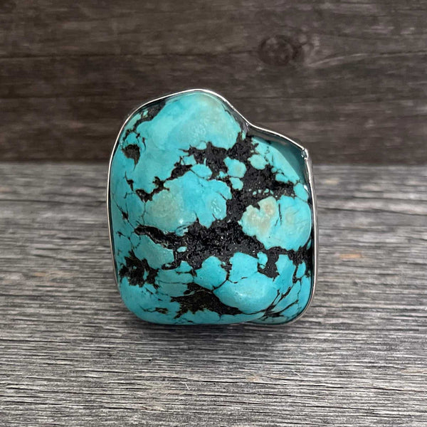 Chunky Turquoise nugget statement ring.