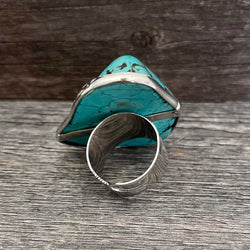 Chunky Turquoise nugget statement ring.