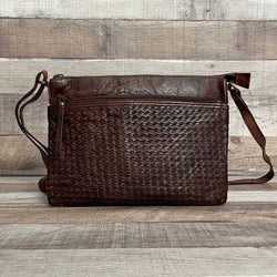 “VINTAGE SOUL III” Genuine Soft Leather Crossbody Bag With Vintage Accents