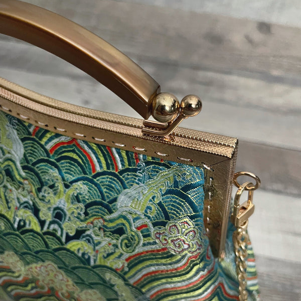 One of a Kind GREEN AURA Vintage Woven Handbag  | Boho Accessories