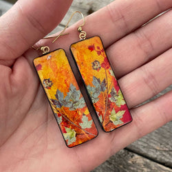 Polyclay Handmade "LEAVES" painted boho earrings