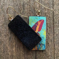 Polyclay Handmade "BUTTERFLY" painted boho earrings