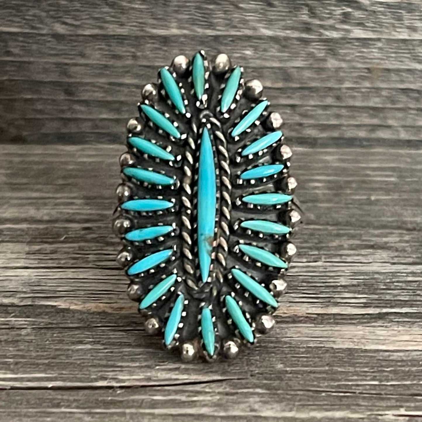 One of a kind - NAVAJO Vintage sterling silver ring and genuine turquoise