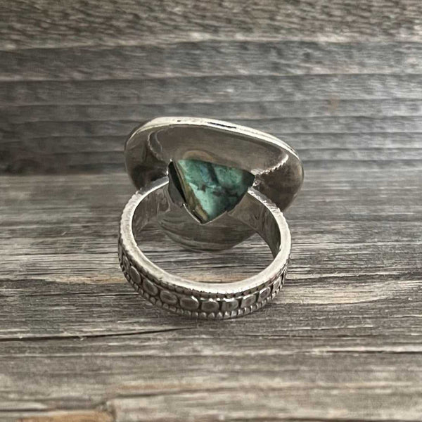 One of a kind, real Turquoise and 925 silver vintage ring, handcrafted In Mexico – Brand New!