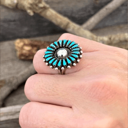 Real Turquoise Rings 925 Silver Vintage Rings Navajo Vintage Rings