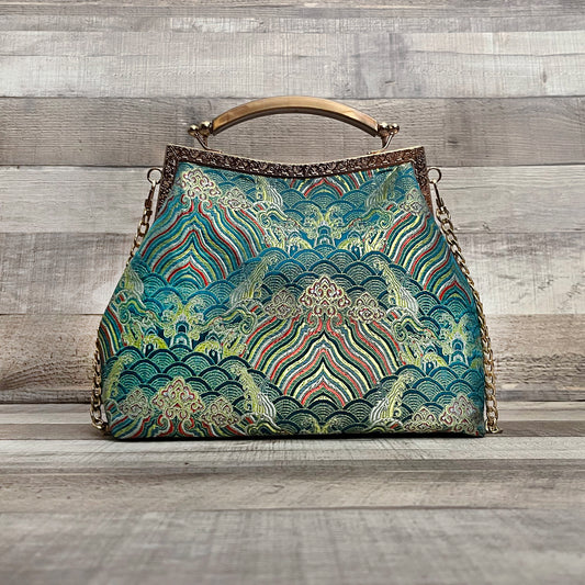 One of a Kind GREEN AURA Vintage Woven Handbag  | Boho Accessories