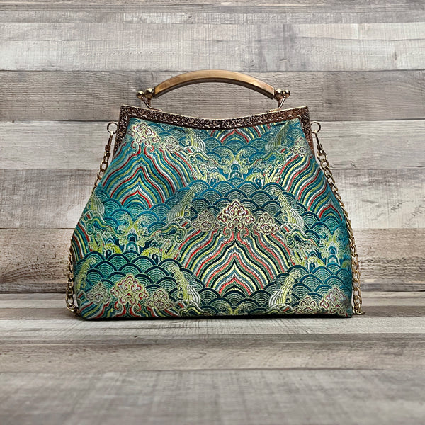 One of a Kind GREEN AURA Vintage Woven Handbag  | Boho Accessories