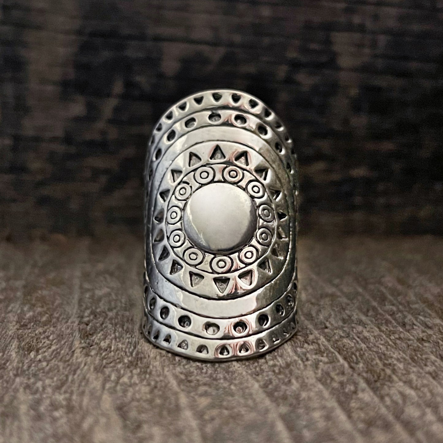 Sun Mandala Long Boho Ring | Boho Accessories