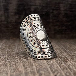 Sun Mandala Long Boho Ring | Boho Accessories