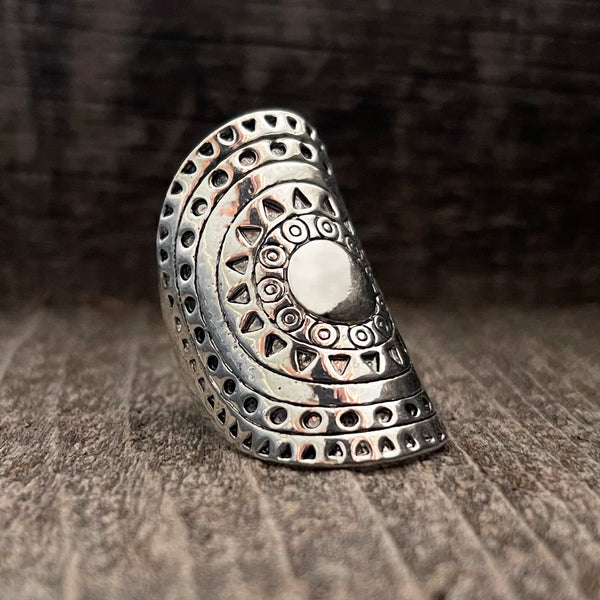 Sun Mandala Long Boho Ring | Boho Accessories